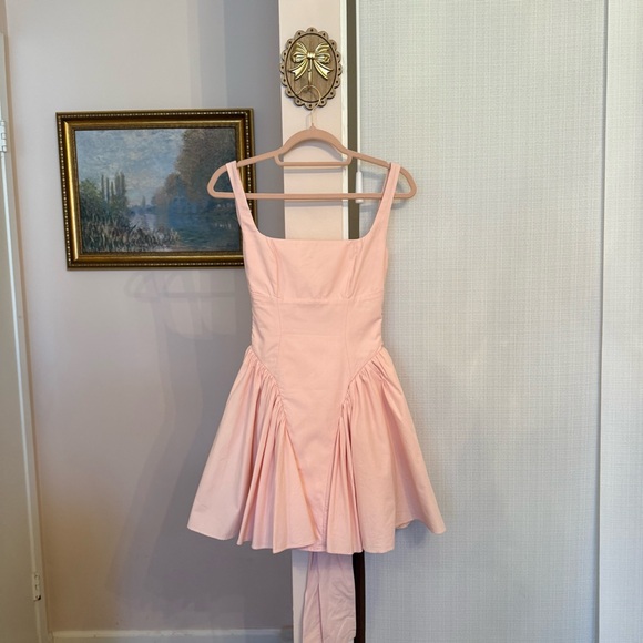 House of CB Florianne Soft Peach Bow Mini Dress - Picture 6 of 10